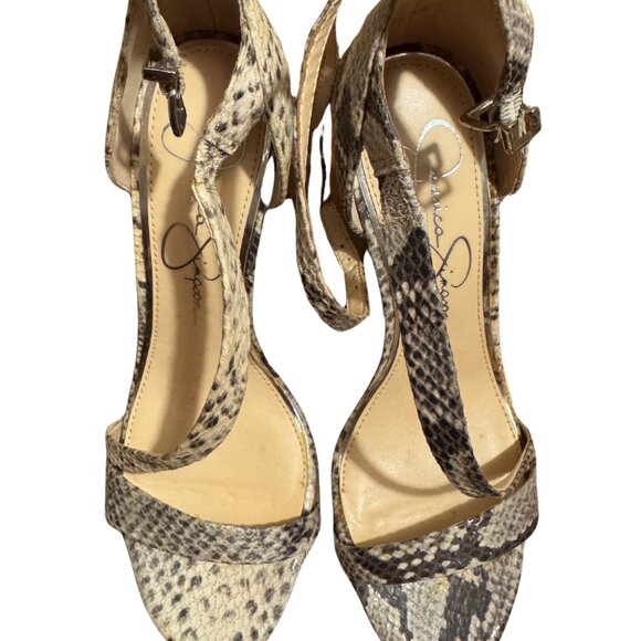 Jessica Simpson Snake Print Heels Size 8 - Picture 1 of 4